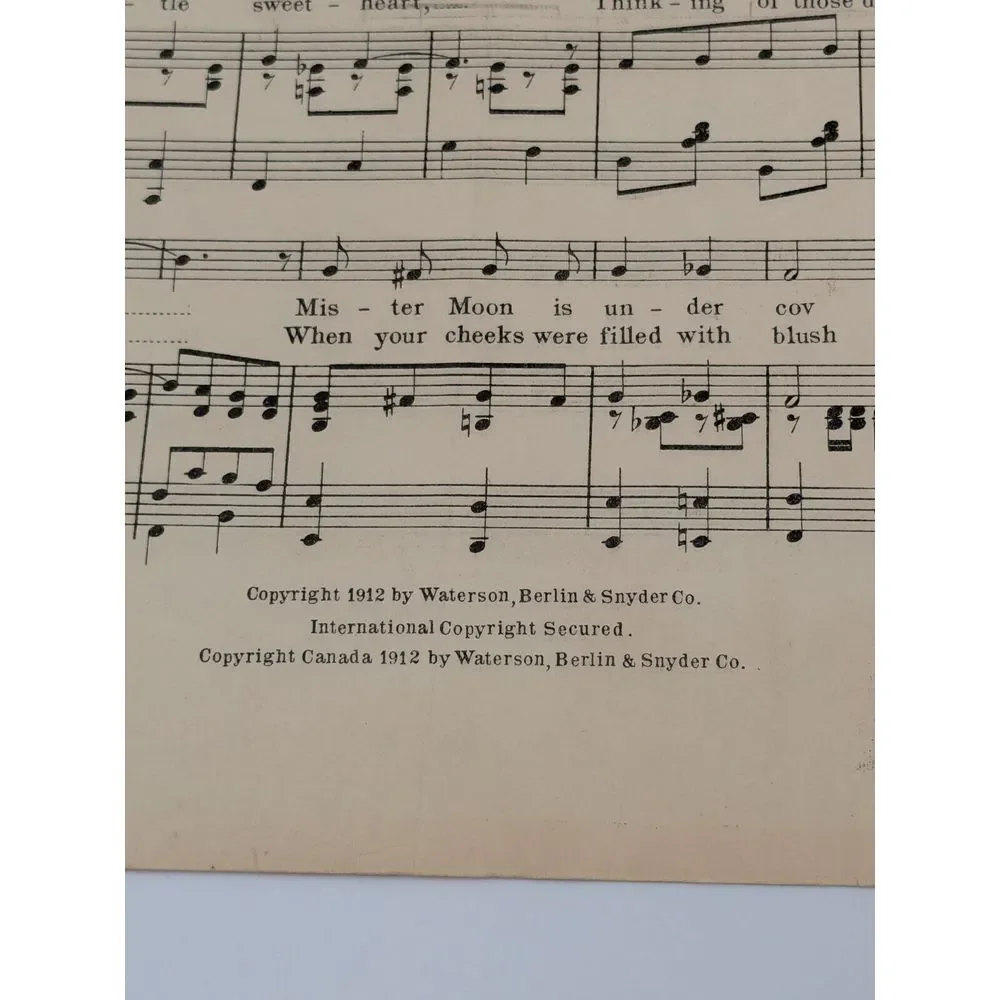 Oh You Bashful Little Girlie Sheet Music 1912 Billy‎ Walsh Antique Berlin Woman